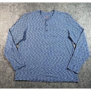 Rhone Long Sleeve Henley Shirt Mens XL Heathered Blue Athleisure Performance EUC